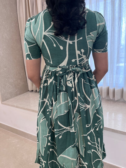 Green Leafy Cotton Maxi