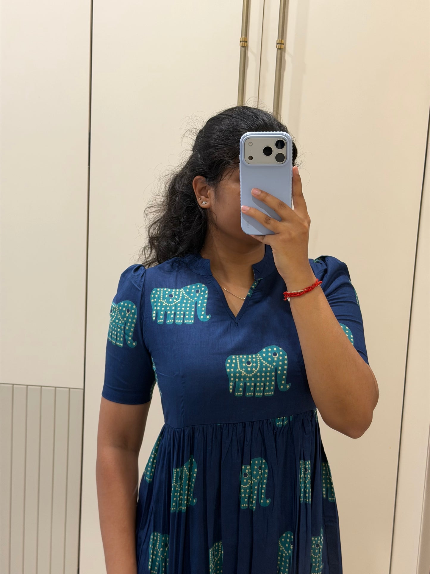 Blue Elephant Cotton Maxi