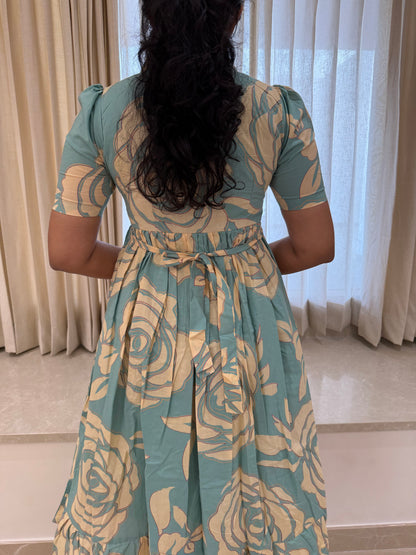 Light Turquoise Cotton Maxi