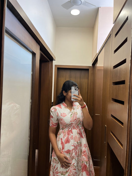 Pink Flamingo Cotton Maxi