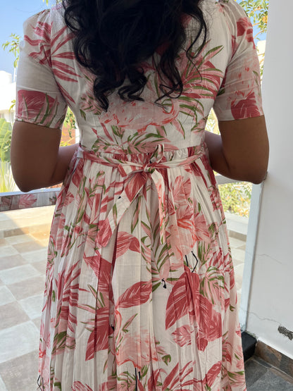 Pink Flamingo Cotton Maxi