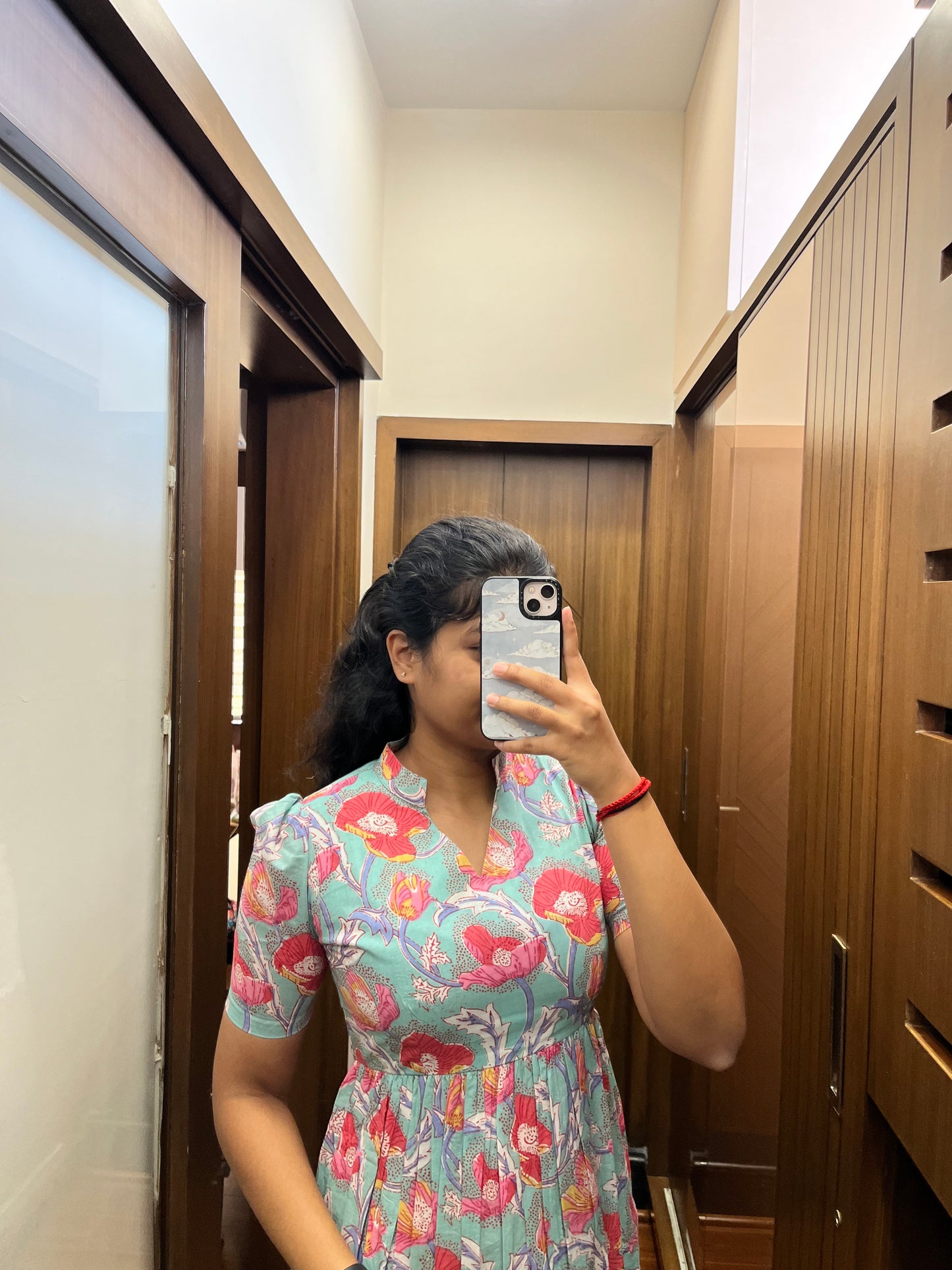 Blue Floral Cotton Maxi