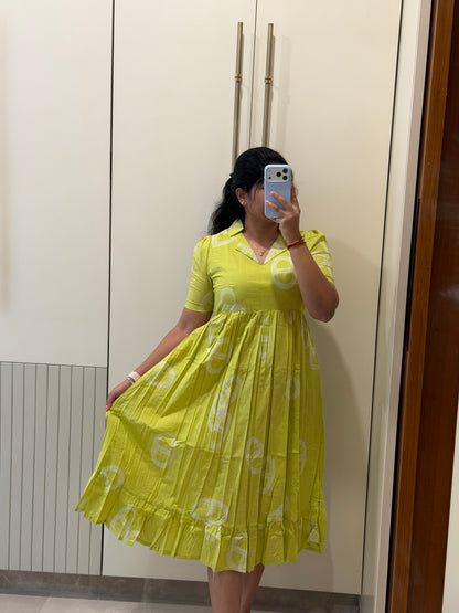 Bright Neon Green Cotton Maxi