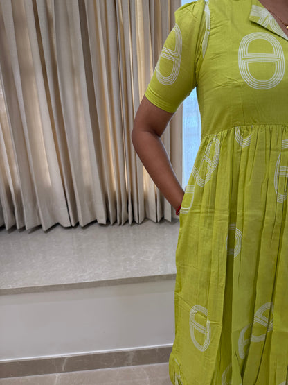 Bright Neon Green Cotton Maxi