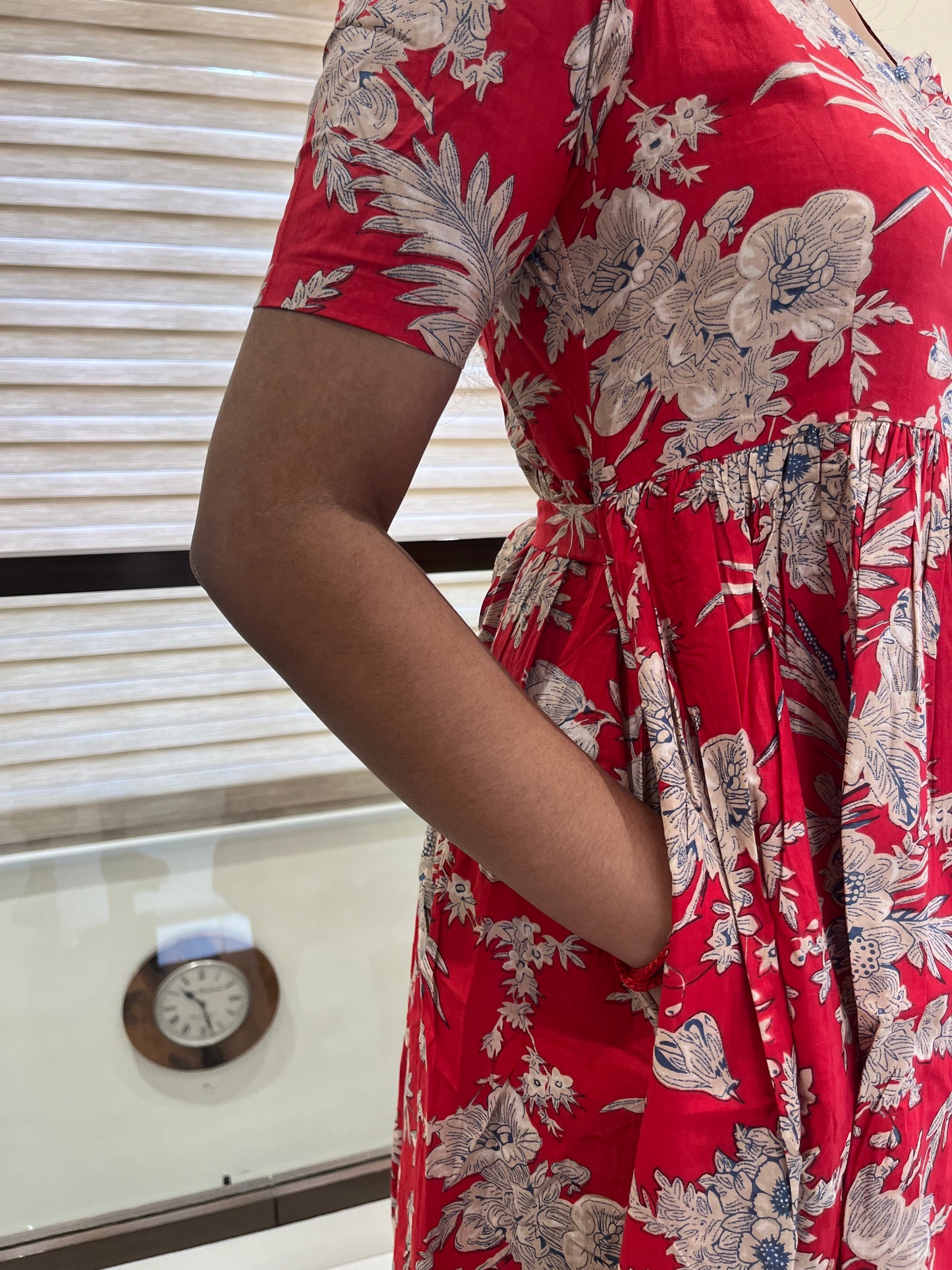 Red And Brown Cotton Maxi