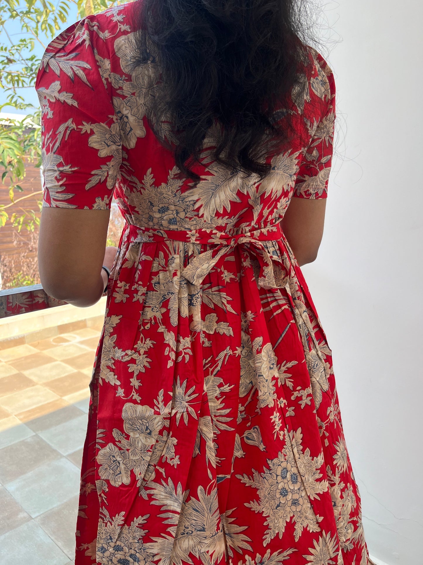 Red And Brown Cotton Maxi