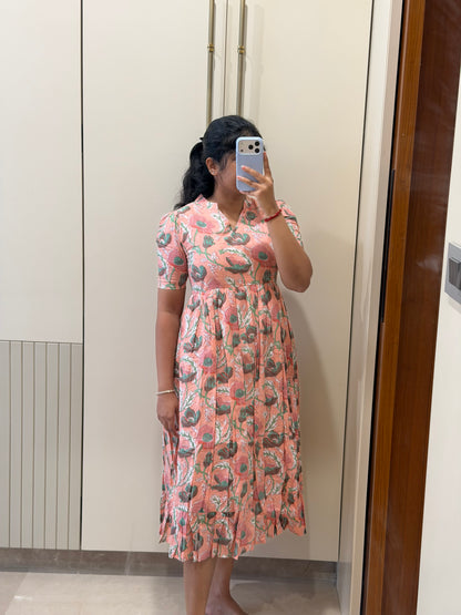 Light Pink Floral Cotton Maxi