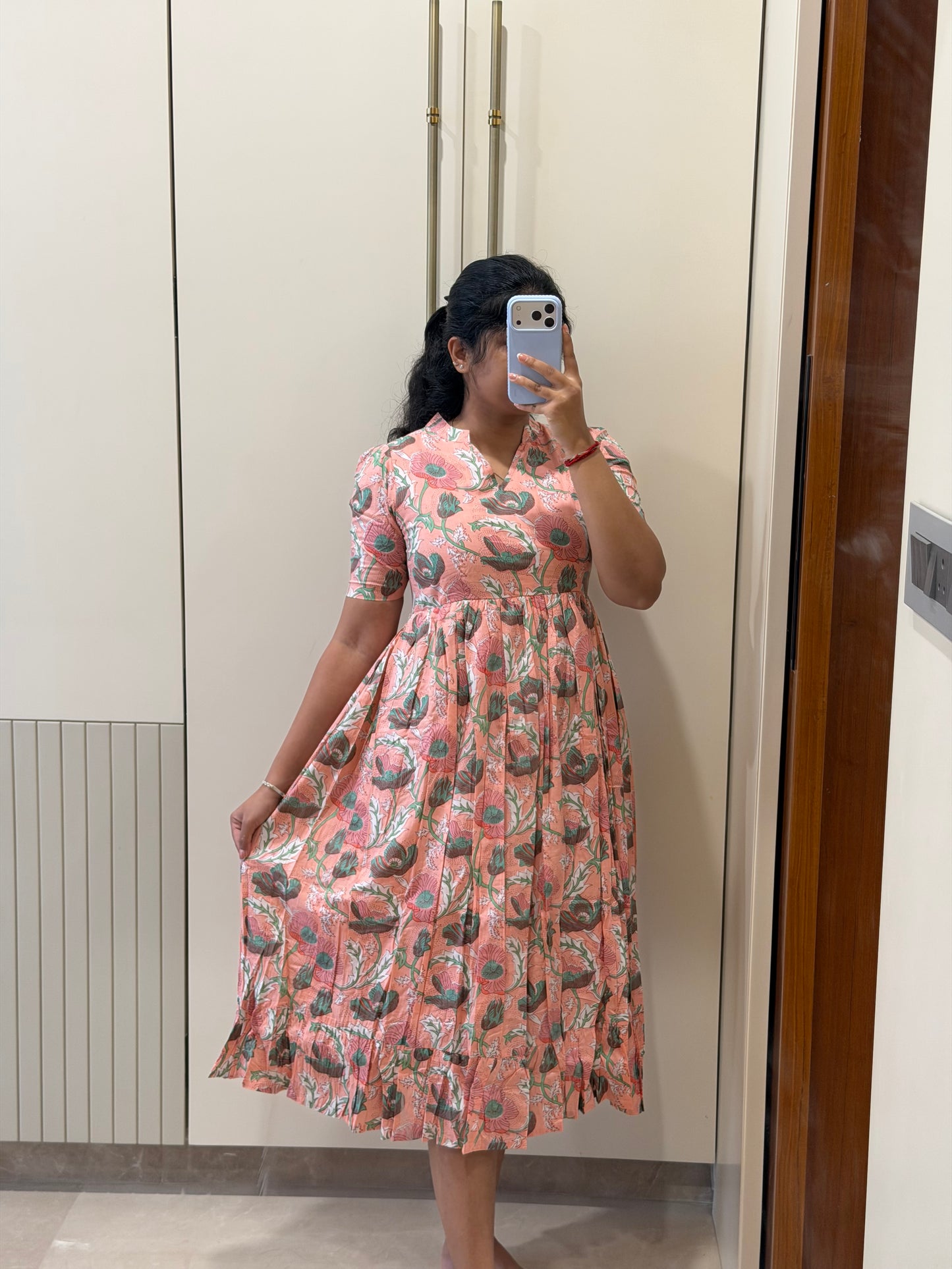 Light Pink Floral Cotton Maxi