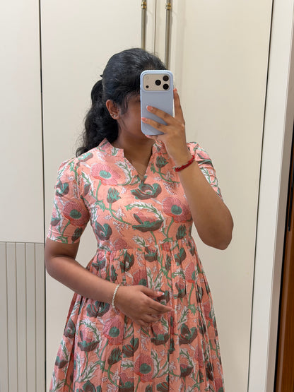 Light Pink Floral Cotton Maxi