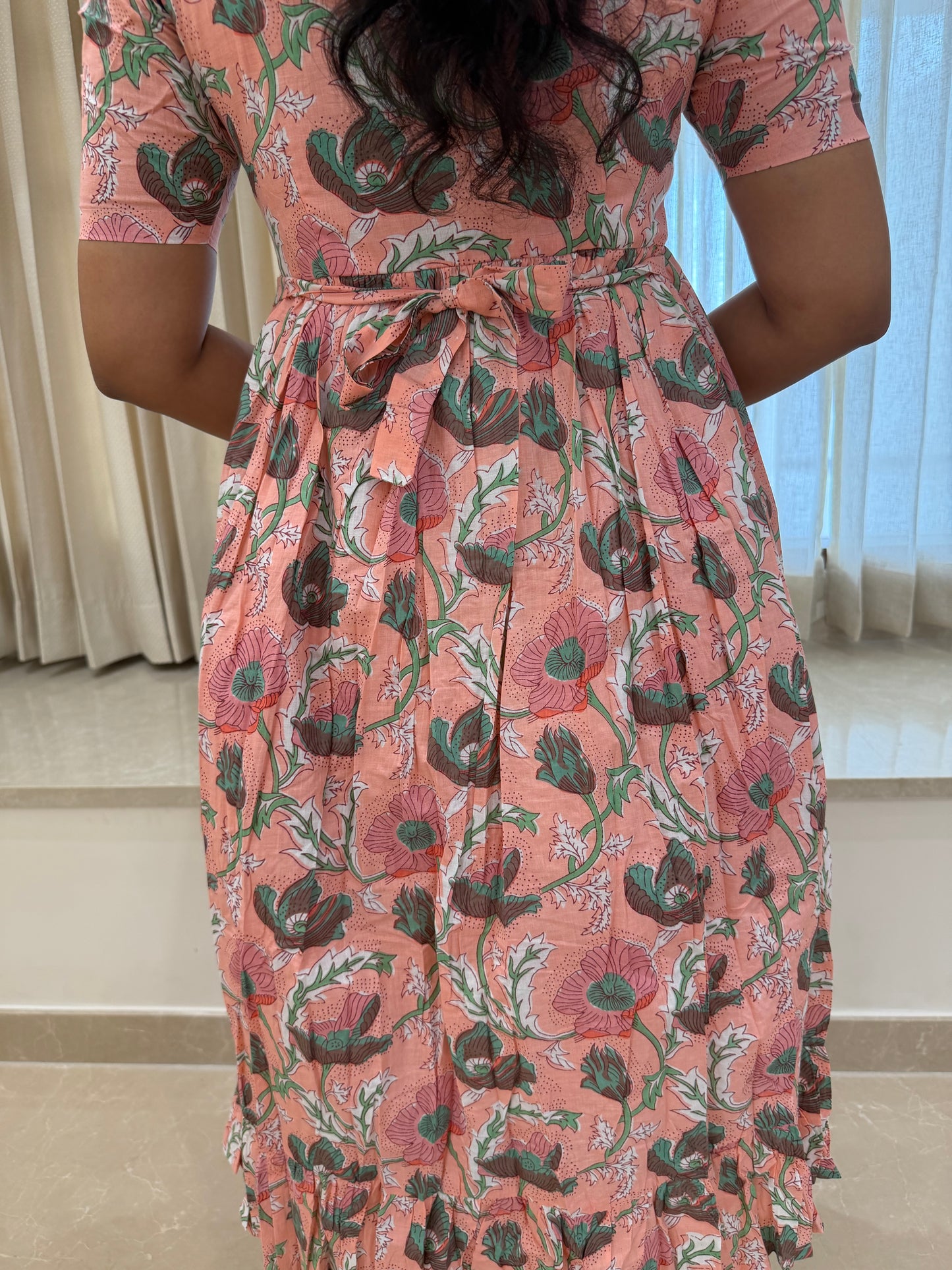 Light Pink Floral Cotton Maxi