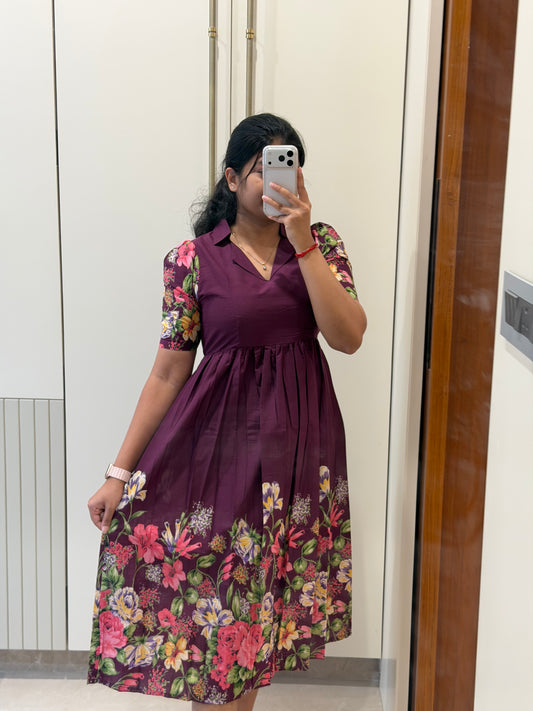 Purple Blossom Cotton Maxi