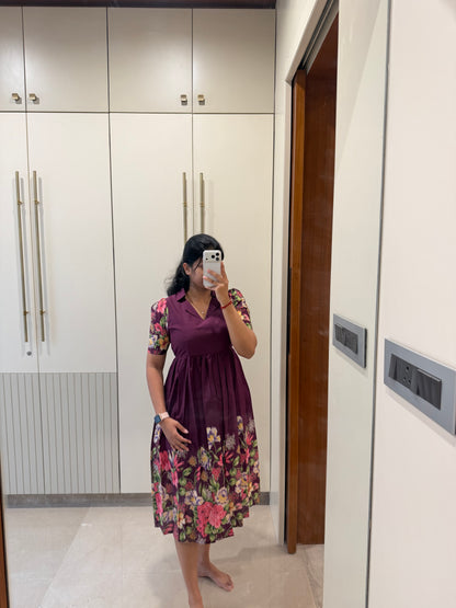 Purple Blossom Cotton Maxi