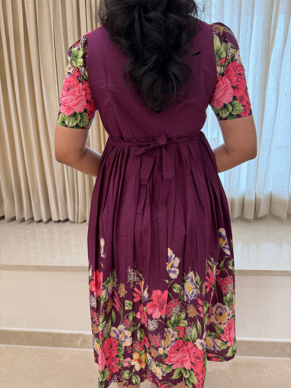 Purple Blossom Cotton Maxi