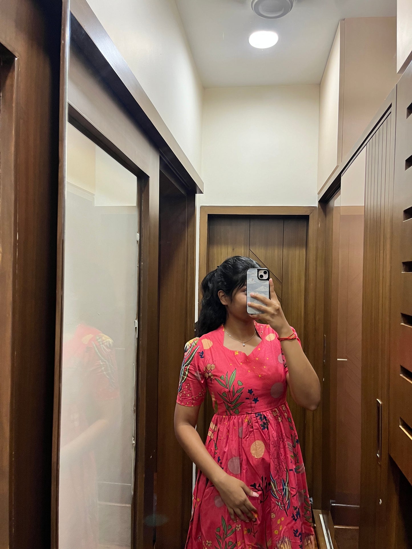 Pink Abstract Cotton Maxi