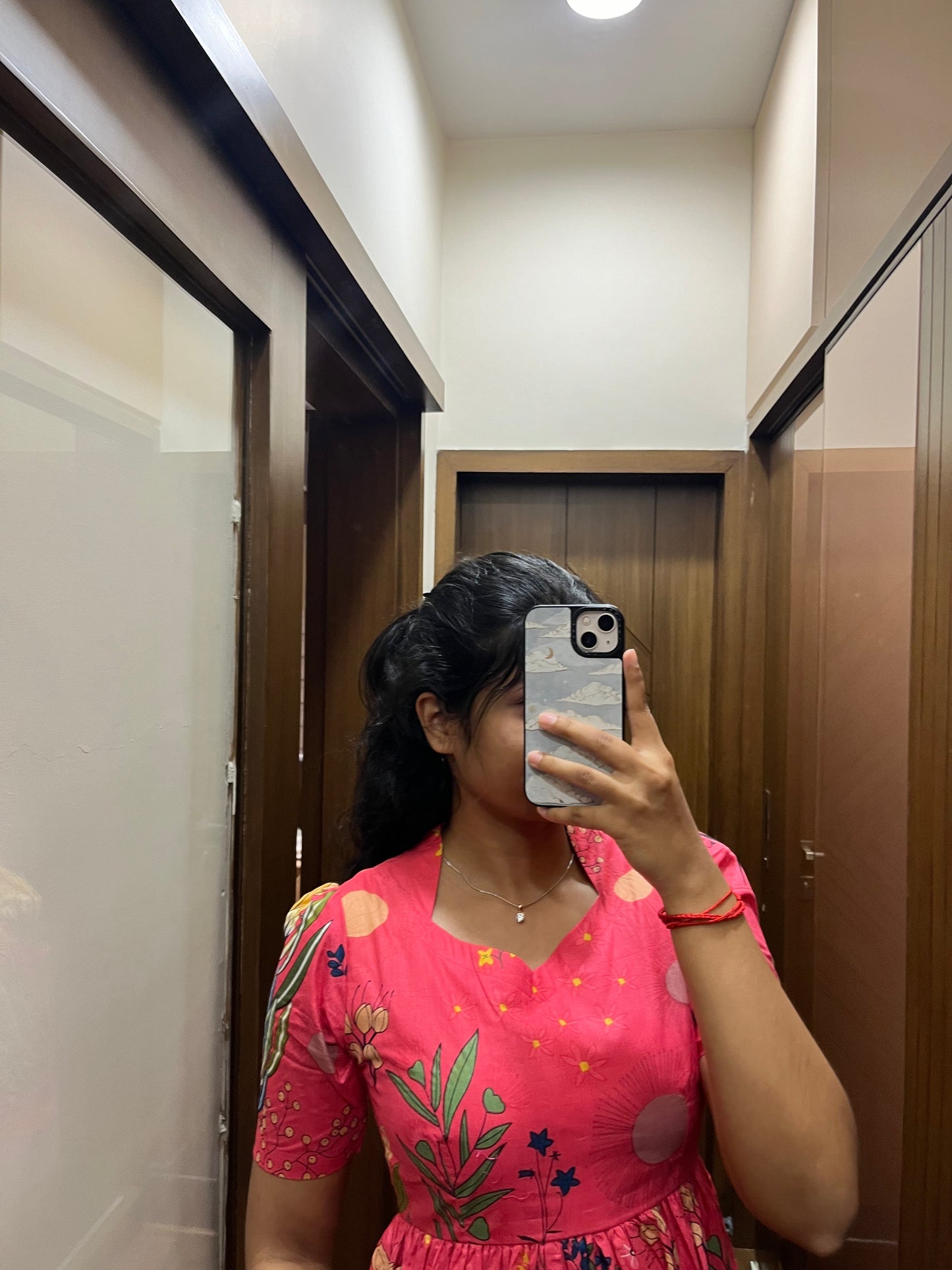 Pink Abstract Cotton Maxi