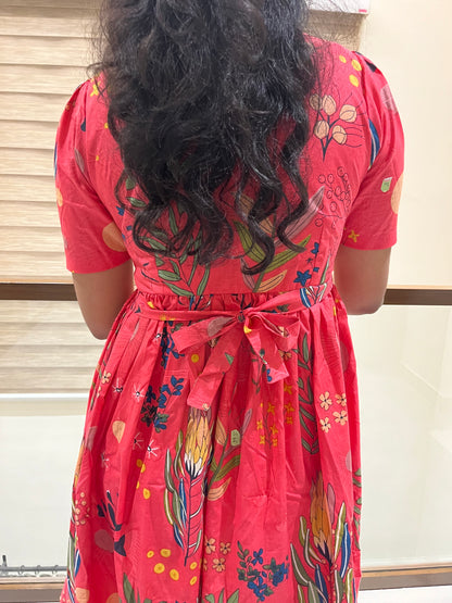 Pink Abstract Cotton Maxi