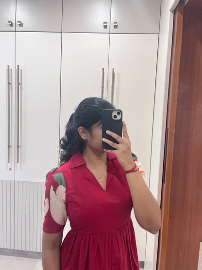 Red Blossom Cotton Maxi