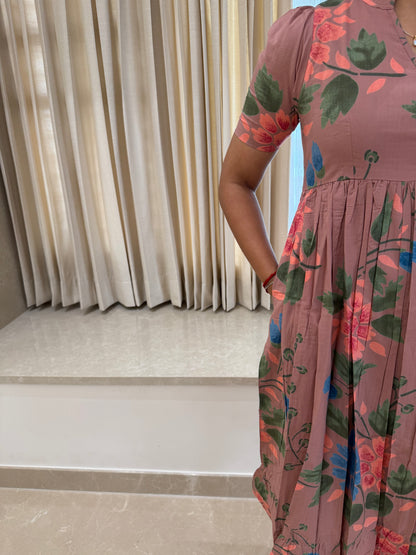Pink Mauve Cotton Maxi
